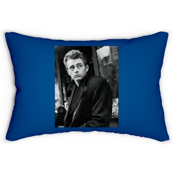 James Dean 1950's American Heartthrob Staring Lumbar Pillows