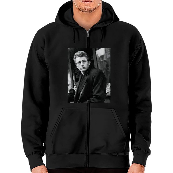 James Dean 1950's American Heartthrob Staring Zip Hoodies