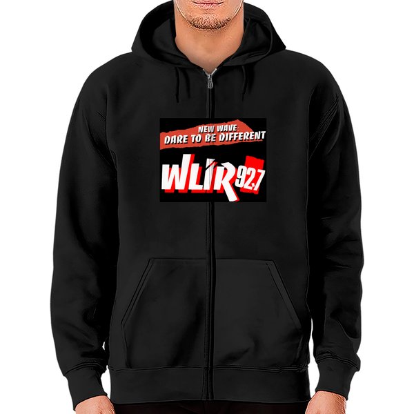 Wlir-fm Logo - 80s - Zip Hoodies