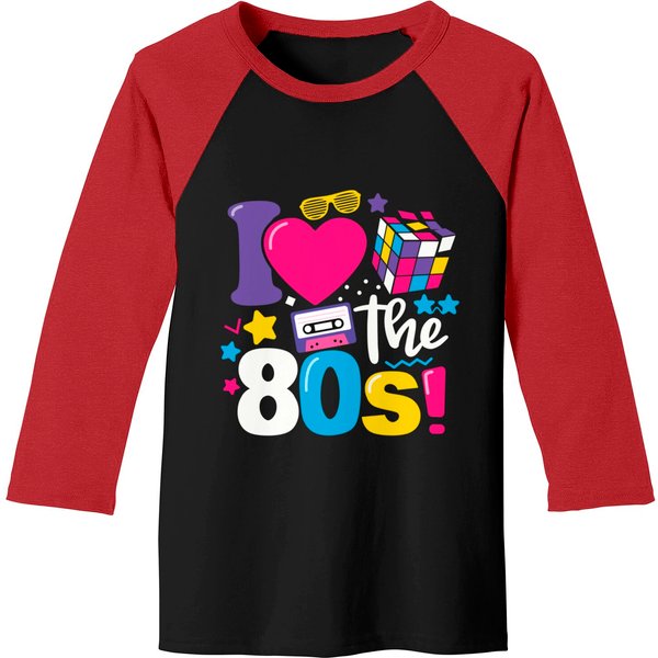 I Love The 80S Clothes For Women And Men Party Funny Tee Baseball Tees-image
