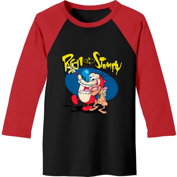 Nickelodeon Ren And Stimpy Classic Logo Baseball Tees-image