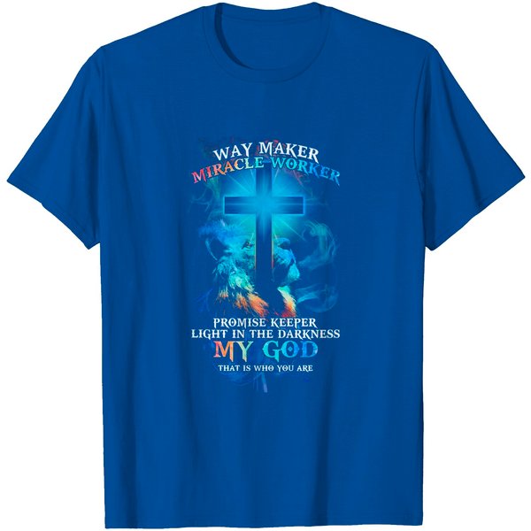 Waymaker Miracle Worker T-Shirt Lion Cross Light Colorful-image