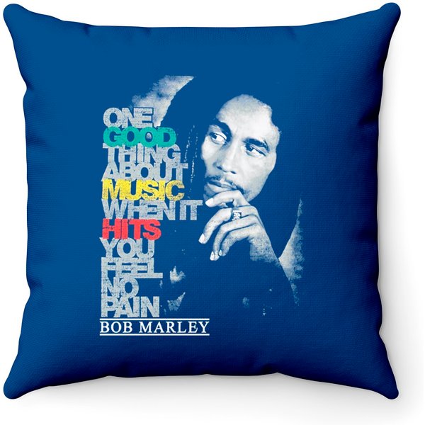 Bob Marley Good Music Hits Throw Pillows-image