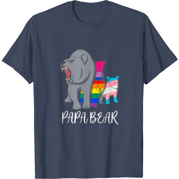 Papa Bear Lgbt Pride Father's Day Gift T-Shirt-image