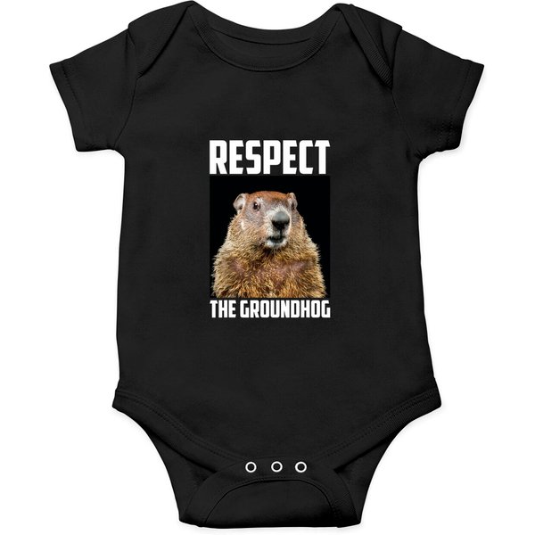 Respect My Authoritah Onesie Respect The Groundhog Woodchuck Photo Ground-Hog Day-image