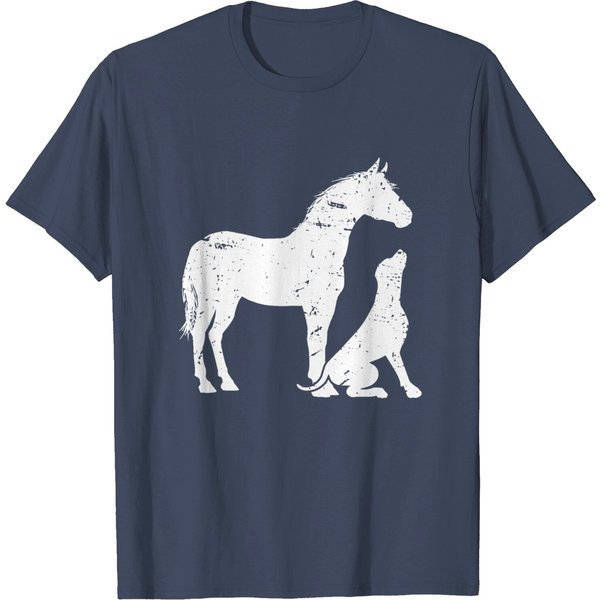 Horse And Dog Motif For Women And Men Horse Dog Lover T-Shirt-image