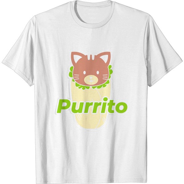 Funny Purrito Burrito Purring Cat T-Shirt-image
