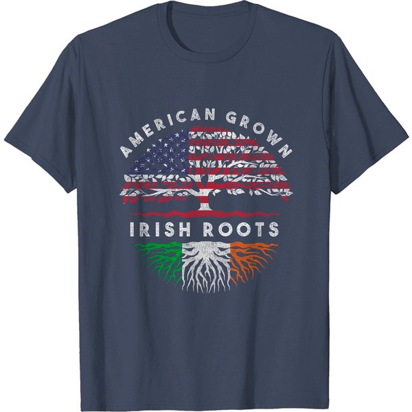 American Grown Irish Roots Ireland T-Shirt-image