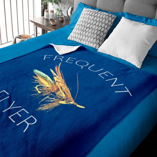 Frequent Flyer Fly Fishing Sportsman Fisherman River Trout Baby Blanket-image
