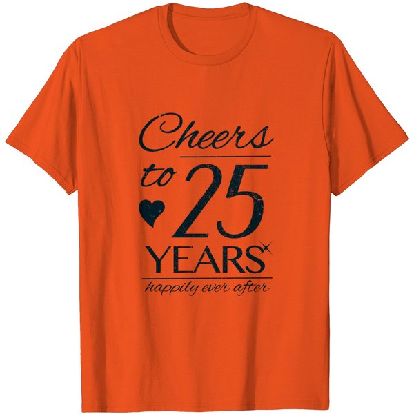 Cheers To 25 Years Married Couples 25Th Wedding Anniversary Premium T-Shirt-image