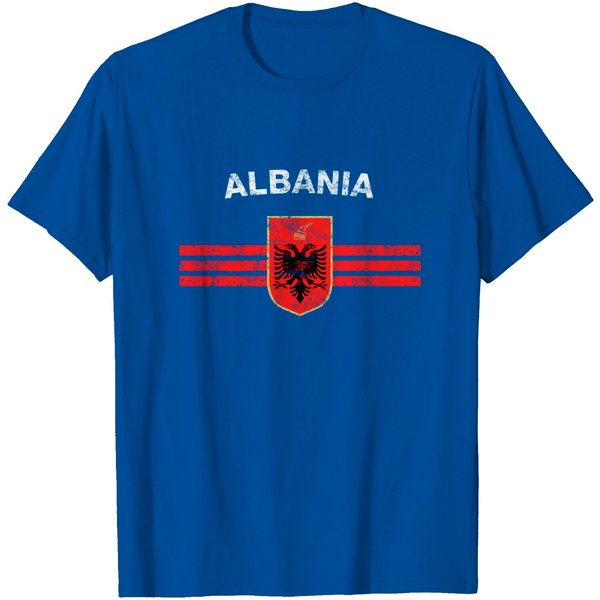 Albanian Flag Shirt - Albanian Emblem & Albania Fl T Shirt-image