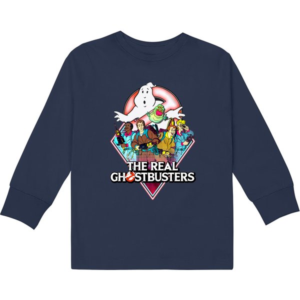 Real Ghostbusters Realgb Black Youth Kids Long Sleeve T-Shirts Tee-image