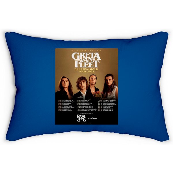 2022 Greta Van Fleet Dreams In Gold World Tour Lumbar Pillows, Greta Van Fleet Concert, Dreams In Gold Tour Lumbar Pillow-image