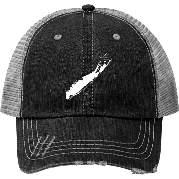 Long Island New York, 2 White Trucker Hats-image