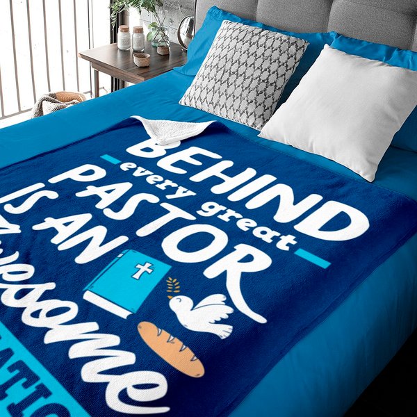 Behind Every Great Pastor Minister Clergy Pastor Baby Blankets-image