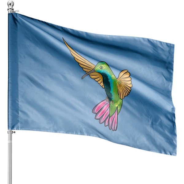Hummingbird Lover Illustration Hummingbird Art Love House Flag-image