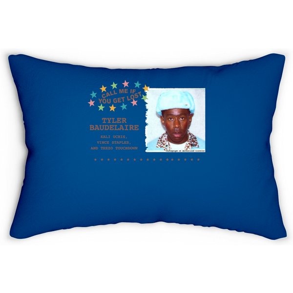 Tyler The Creator Staples Uchis Tezzo Lost Tour 2022 Lumbar Pillows, Tyler The Creator Lumbar Pillows