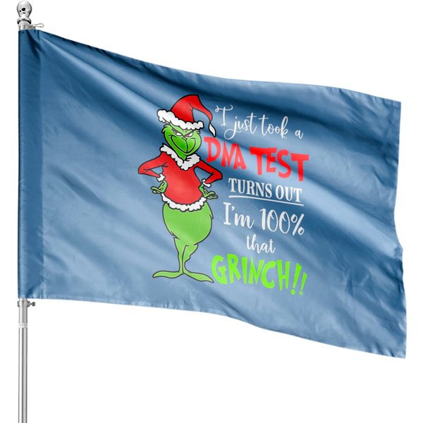 I'm Just Took A Dna Test Turns Out I'm 100% That The Grinch Christmas House Flags-image