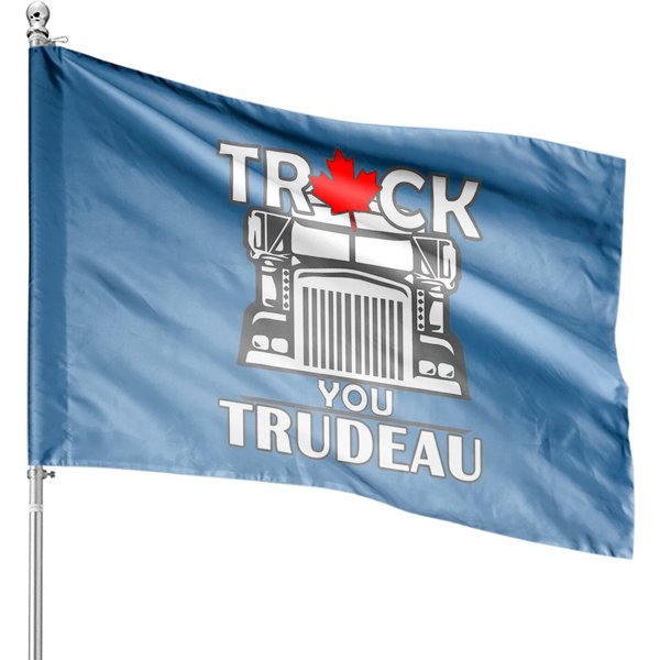 Truck You Trudeau World Freedom Convoy Canada Usa House Flags-image