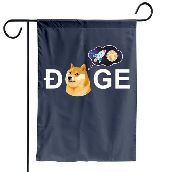 Dogecoin Hold To The Moon Crypto Meme Garden Flag
