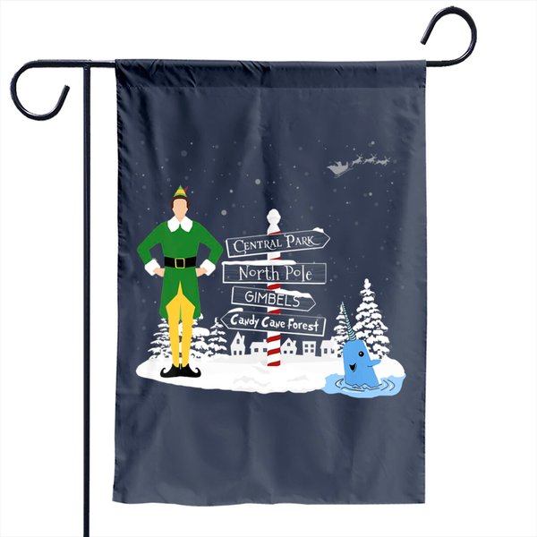 Christmas Elf Towns Holiday Santa Buddy Snow Garden Flag-image