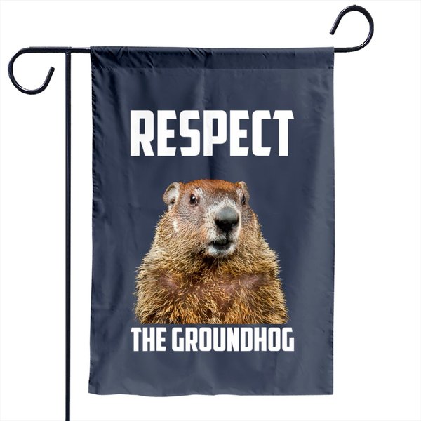 Respect My Authoritah Garden Flag Respect The Groundhog Woodchuck Photo Ground-Hog Day-image