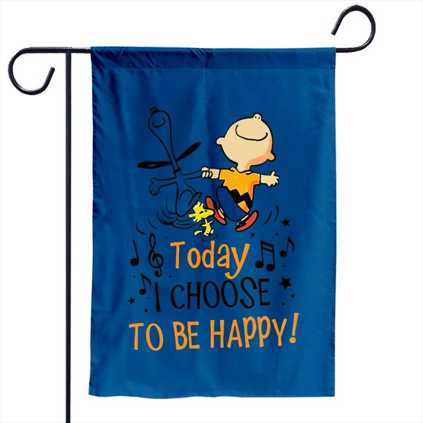 Today I Choose To Be Happy Charlie Brown Garden Flag-image