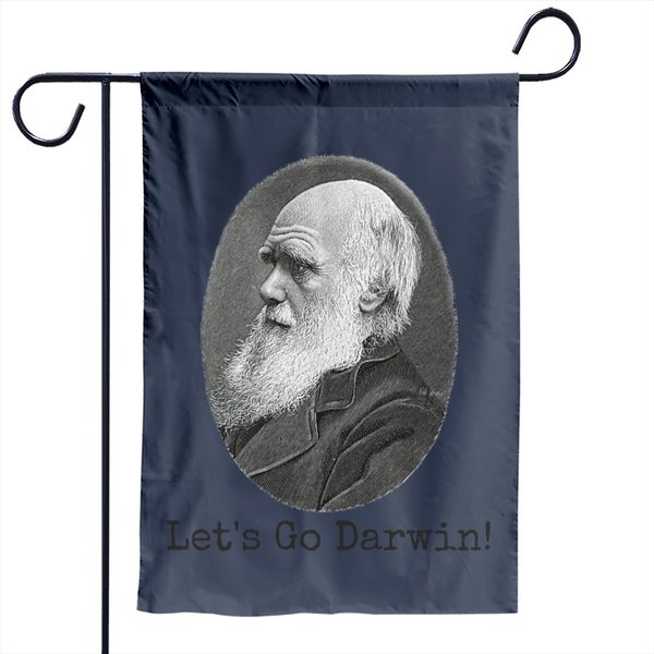 Lets Go Darwin - Charles Darwin Image Garden Flag-image