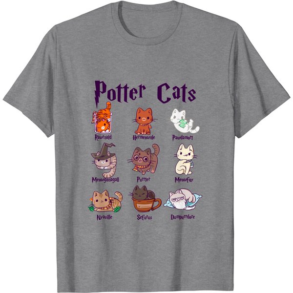 Potter Cats Cute Harry Pawter Kitten Gift For Girls T-Shirts-image