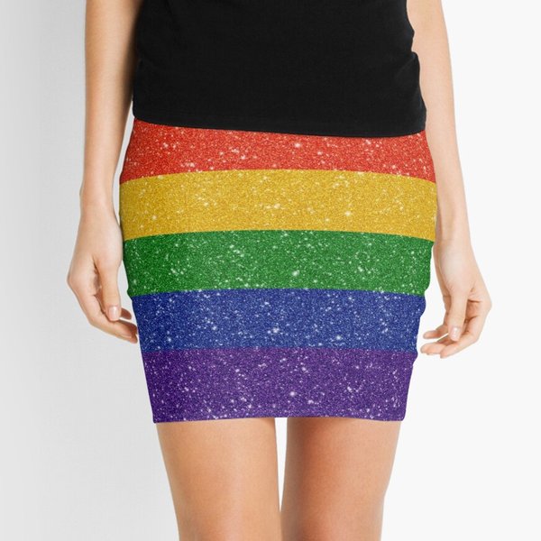 Faux Rainbow Pride Flag Mini Skirt