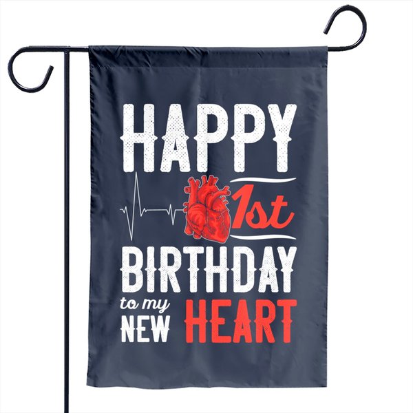 Heart Transplant Recovery Anniversary Garden Flag 1St Birthday Garden Flag-image