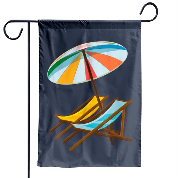 Beach Chair With Sunshade Garden Flag-image