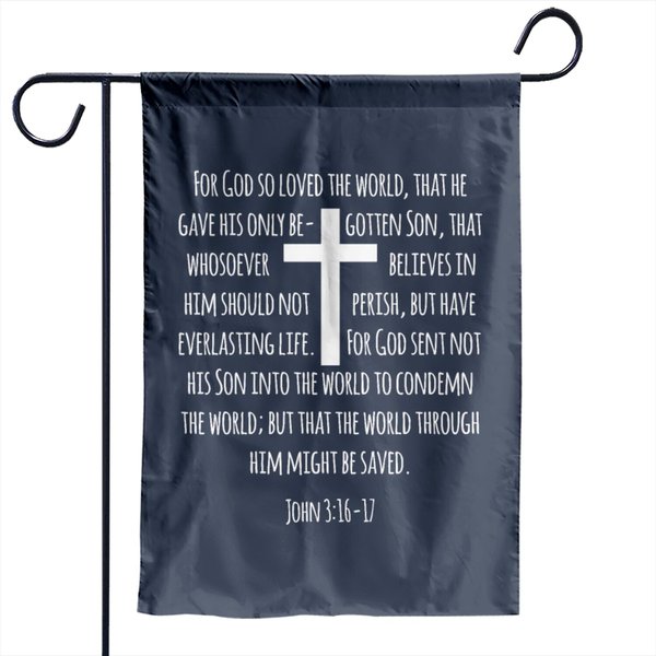 John 3:16, Christian Cross, Bible Verse, Faith Garden Flag-image