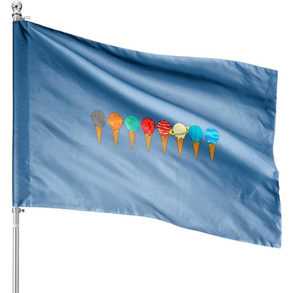 Solar System Ice Cream Planets House Flag-image