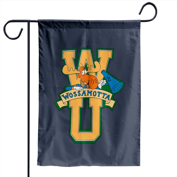 Rocky And Bullwinkle Wossamotta U Logo Garden Flag-image
