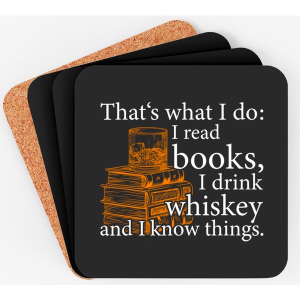 That's What I Do, Book Lover And Whiskey Drinker Gift Coaster-image
