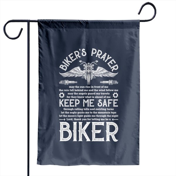 Biker's Prayer Vintage Motorcycle Garden Flag