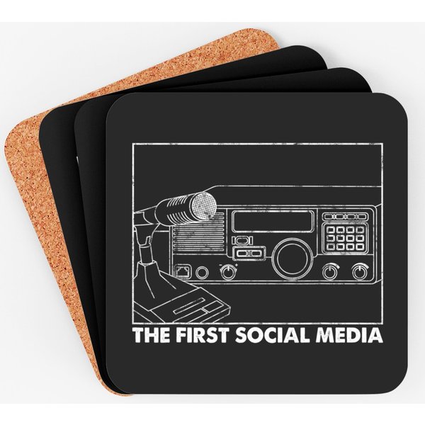 The First Social Media, Ham Radio Operator, Gift Coaster-image