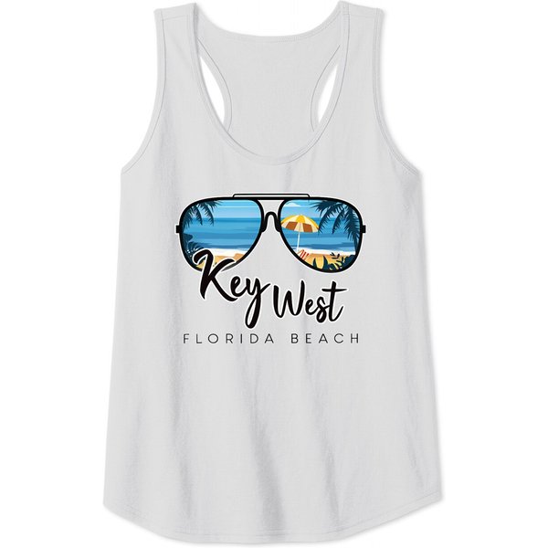 Key West Florida Palm Tree Sunglasses Souvenir Tank Top-image