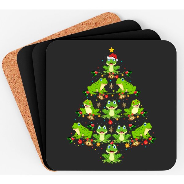 Frog Christmas Tree Gift Christmas Frog Coaster-image
