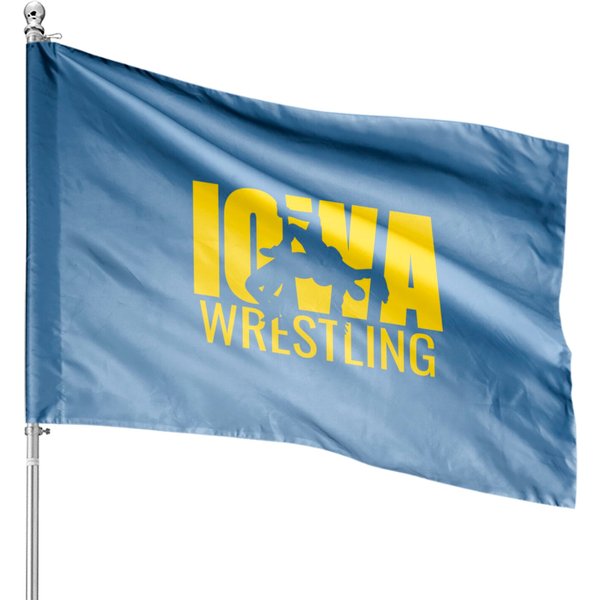 Iowa Wrestling Freestyle Wrestler The Hawkeye State House Flag-image