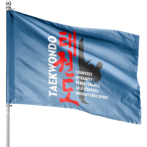 Taekwondo Tenets Martial Arts Graphic House Flag-image