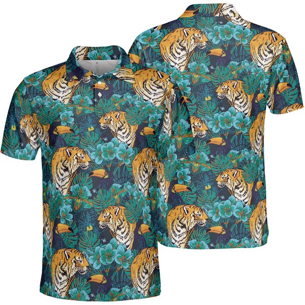 Men's Novelty Button Down Dress Pattern Summer Hawaiian Polo Shirt-image