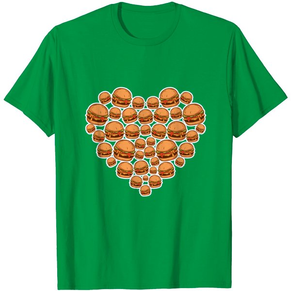 Burger Heart Lover Gift Hamburger Love Gifts T-Shirt-image