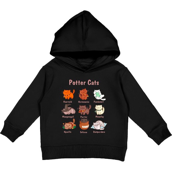 Potter Cats Kids Pullover Hoodies, Funny Gifts For Cat Lovers Tshirt-image