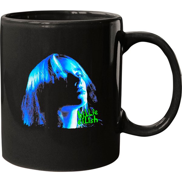 Billie Eilish Unisex Mugs: Neon Shadow Blue