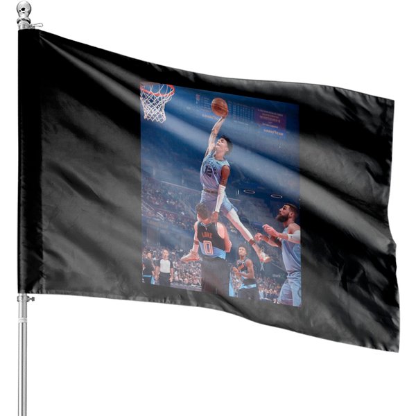 Ja Morant 12 " The Ja " Posterized Dunk On Kevin Love Classic House Flags-image