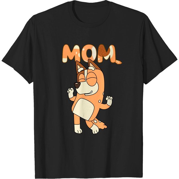 Bluey Chilli Mom Dancing T Shirt Mum Mommy T-Shirts-image