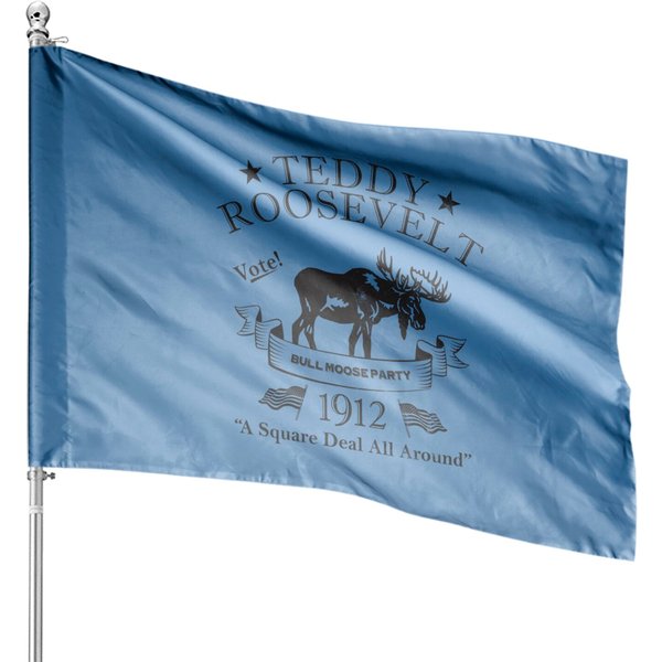 Bull Moose Party Vintage Teddy Roosevelt Campaign Political House Flag-image