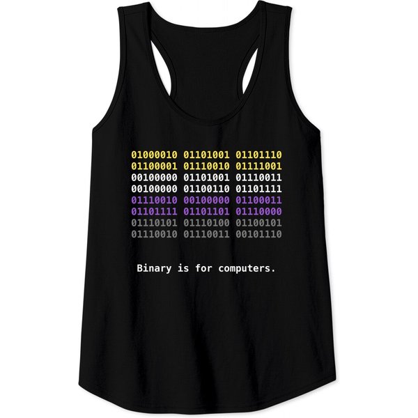 Binary Is For Computers Nonbinary Pride Flag - Nonbinary - Tank Tops-image